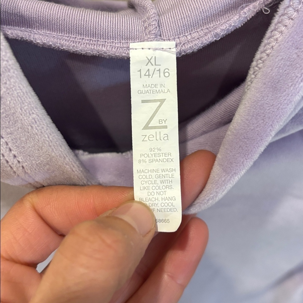 Zella Lilac Women's Cowl Neck fuzzy sweatshirt - Picture 4 of 7